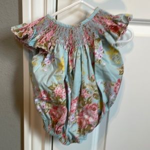 Floral smocked bubble